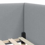 vidaXL Cadre de lit d'angle avec tête de lit Gris clair 90 cm x 190 cm