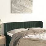 vidaXL Tête de lit avec oreilles Vert foncé 147x23x78/88 cm Velours