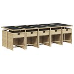 vidaXL Ensemble à manger de jardin et coussins 11 Pièces mélange beige