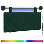 vidaXL Tête de lit suspendue Avec lumière LED Vert foncé Velours