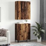 vidaXL Haut Armoire 2 Pièces Bois ancien 69 5 x 34 x 180 cm