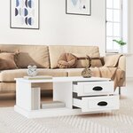 vidaXL Table basse blanc 90x50x35 cm bois d'ingénierie