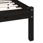 vidaXL Cadre de lit sans matelas noir bois massif 140x190 cm