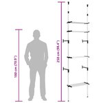 vidaXL Système de garde-robe télescopique avec étagères Aluminium
