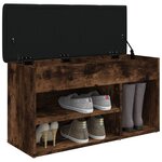 vidaXL Banc à chaussures chêne fumé 82x32x45 5 cm bois d'ingénierie