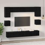 vidaXL Ensemble meuble TV 8 Pièces Chêne noir Bois d'ingénierie