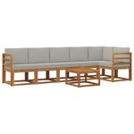 vidaXL Ensemble de canapés d'extérieur 7 pc Gris Naturel et Clair