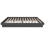 vidaXL Cadre de lit Gris Bois massif 135x190 cm Double