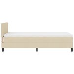 vidaXL Lit à sommier avec matelas crème 90x200 cm tissu