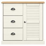 vidaXL Buffet avec tiroirs VIGO 78x40x75 cm blanc bois massif de pin