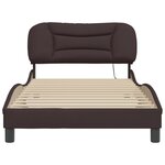 vidaXL Cadre de lit avec LED sans matelas marron foncé 100x200cm tissu
