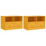 vidaXL Meubles TV 2 Pièces jaune moutarde 67x39x44 cm acier