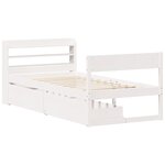 vidaXL Cadre de lit sans matelas blanc 75x190 cm bois de pin massif