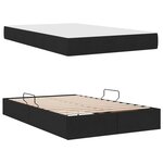 vidaXL Lit avec rangement et matelas Noir 120 x 190 cm Polyester