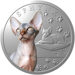 Pièce de monnaie en Argent 1 Dollar g 31.1 (1 oz) Millésime 2025 Cat Breeds SPHYNX