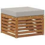 vidaXL Ensemble de canapés d'extérieur 4 pc Gris Naturel et Clair