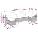 vidaXL Salon de jardin avec coussins 7 Pièces marron résine tressée