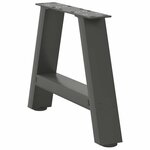 vidaXL Pieds de table basse en forme de A  2 pièces  anthracite  50 x (30-31) cm  acier