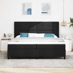 vidaXL Lit à ressorts avec matelas Noir 200 x 200 cm tissu