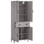 vidaXL Buffet haut Sonoma gris 69 5x34x180 cm Bois d'ingénierie