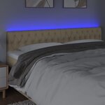 vidaXL Tête de lit à LED Crème 200x7x78/88 cm Tissu