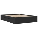 vidaXL Cadre de lit noir 135x190 cm bois d'ingénierie