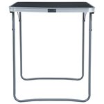 vidaXL Table pliable de camping avec cadre en métal 80x60 cm Gris