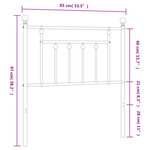 vidaXL Tête de lit de remplacement métal noir 80 cm