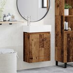 vidaXL Meuble de salle de bain avec robinet Bois ancien