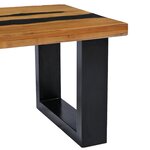 Vidaxl table basse 100x50x40 cm bois de teck massif et pierre de lave
