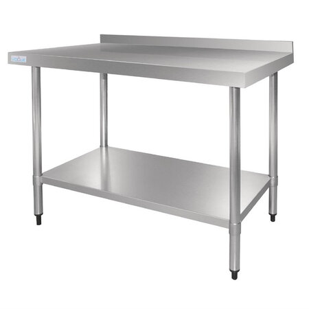 Table inox professionnelle avec dosseret - gamme 700 - vogue -  - acier inoxydable900x700 600x700x900mm