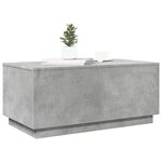 vidaXL Table basse avec lumières LED gris béton 90x50x40 cm