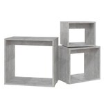 vidaXL Tables gigognes 3 Pièces Gris béton Aggloméré