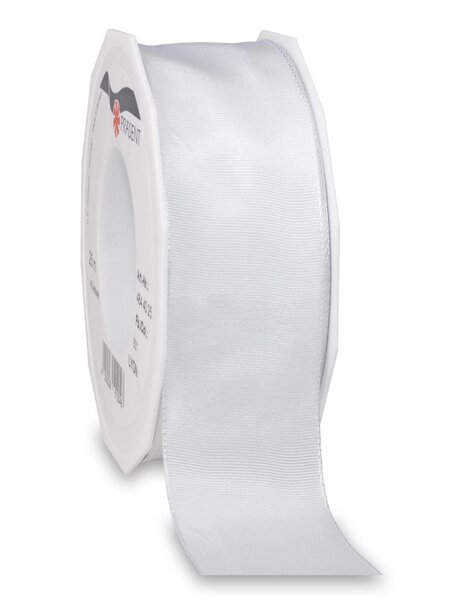 Ruban de soie acetat laitonné lyon 25-m-rouleau 40 mm blanc