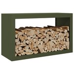 vidaXL Portant de bois de chauffage vert 100x40x60 cm acier