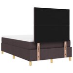 vidaXL Lit à ressorts avec matelas Marron foncé 120 x 190 cm tissu