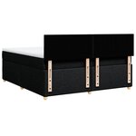 vidaXL Sommier à lattes de lit avec matelas Noir 180x200 cm Tissu