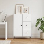 vidaXL Buffet Blanc 66 x 34 5 x 90 cm Bois d'ingénierie