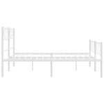 vidaXL Cadre de lit métal sans matelas et pied de lit blanc 150x200 cm