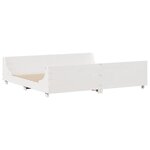 vidaXL Lit bibliothèque sans matelas blanc 200x200 cm bois massif