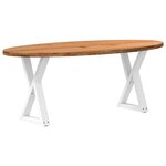 vidaXL Table à manger marron clair bois de chêne massif ovale