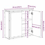 vidaXL Armoire Miroir de Salle de Bain Chêne noir 65 x 20 x 60 cm