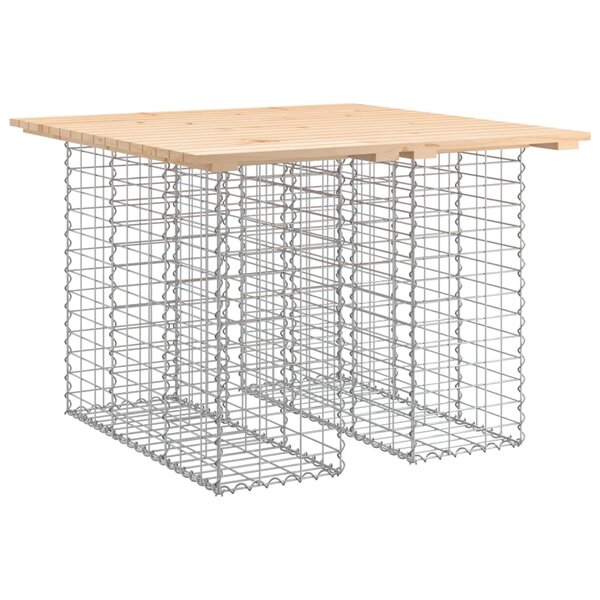 vidaXL Table de jardin Gabion Design 100x102x72 cm Bois massif Pin