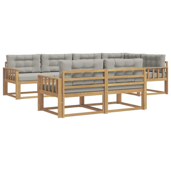 vidaXL Ensemble de canapés d'extérieur 6 Pièces Blanc et gris clair