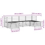 vidaXL Ensemble de canapés d'extérieur 6 pc Blanc Bois d'Acacia Massif