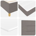 Lit box spring vidaXL avec matelas et LED Taupe 80x200 cm Tissu