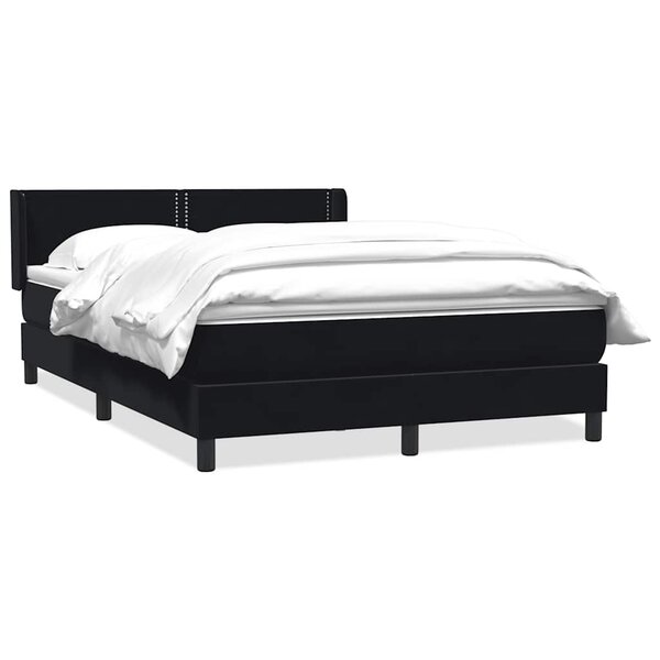 vidaXL Sommier à lattes de lit avec matelas noir 140x220 cm velours