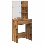 vidaXL Ensemble de coiffeuse avec LED vieux bois bois d'ingénierie