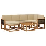 vidaXL Ensemble de canapés d'extérieur 7 pc Naturel et Beige