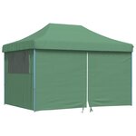 vidaXL Tente de réception pliable escamotable 4 parois latérales vert